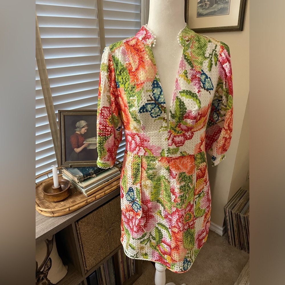 FARM Rio Floral Colleen Eyelet lace butterfly dress